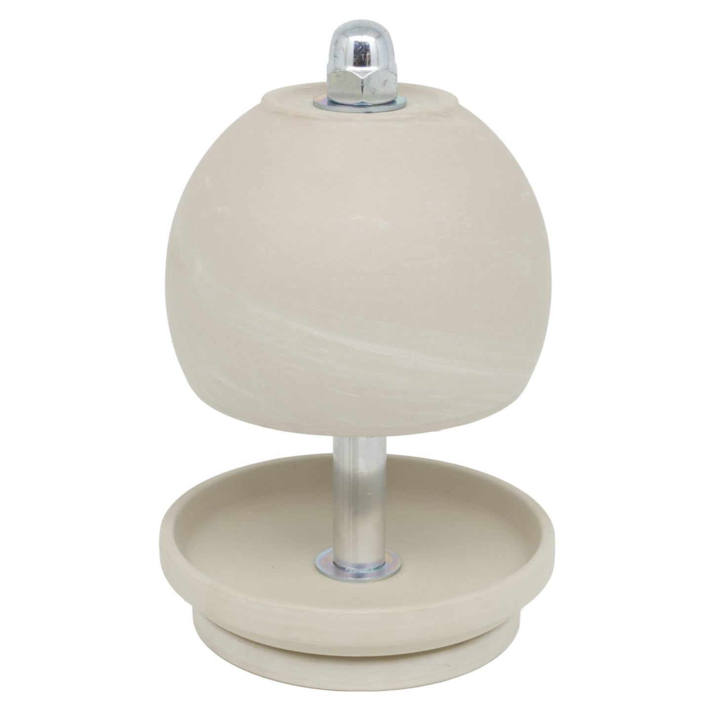 Teelichtlampe, brandneue, sanfte Kugelformen aus weißem Granit. Ein Traum in weiß ...