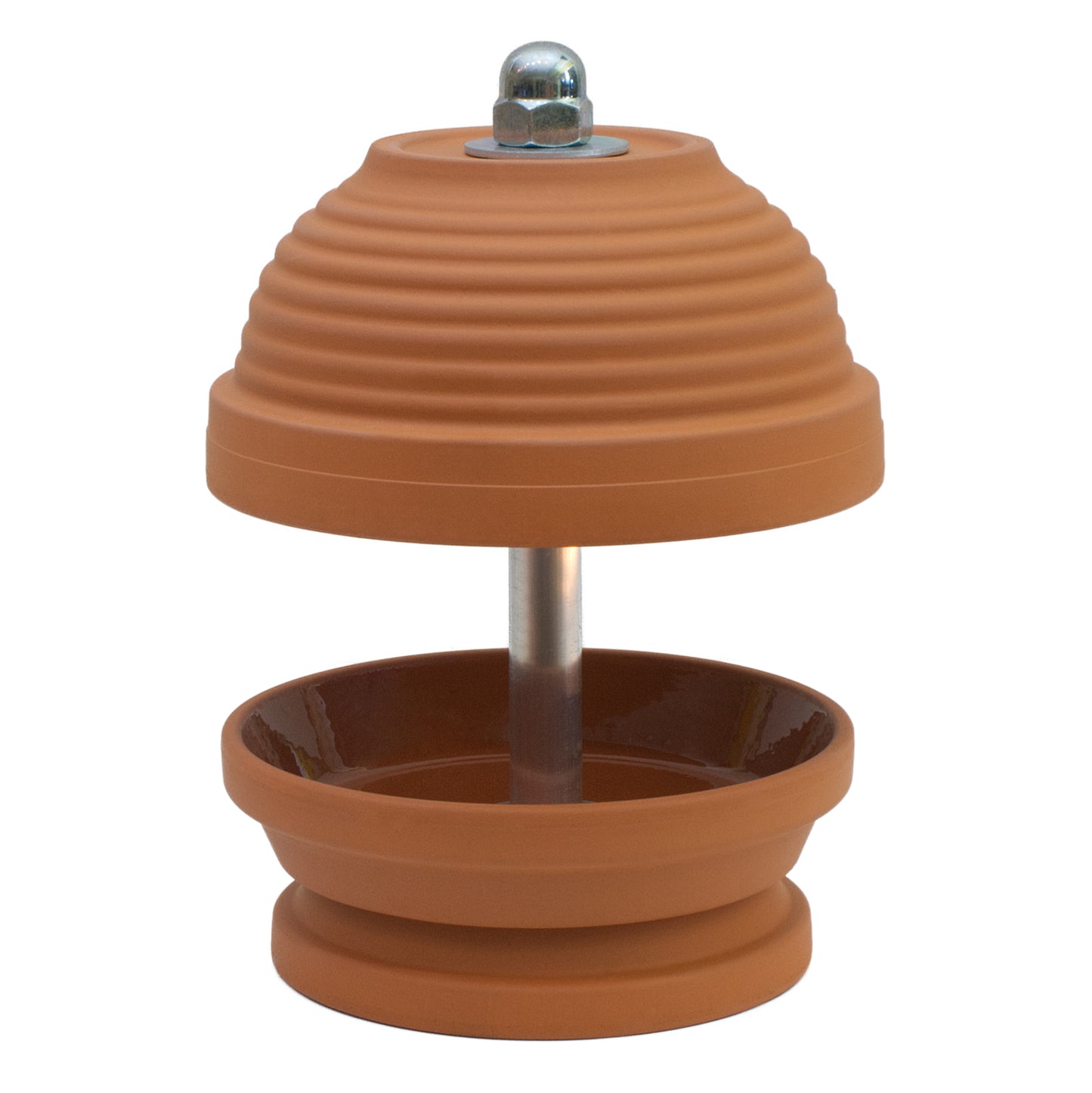 Gerillte Glocke - Teelichtlampe, Gerillte Glocke in feinstem Terrakotta