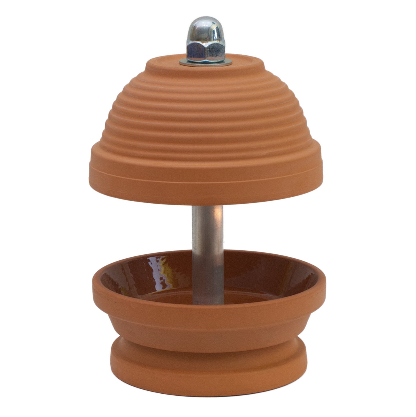 Gerillte Glocke - Teelichtlampe, Gerillte Glocke in feinstem Terrakotta