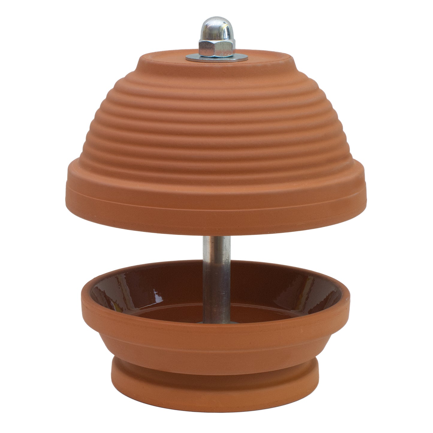 Gerillte Glocke - Teelichtlampe, Gerillte Glocke in feinstem Terrakotta