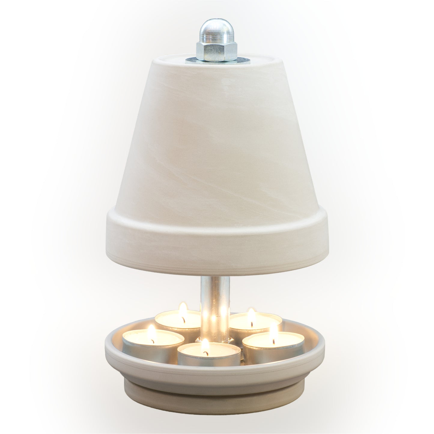 Teelichtlampen, Granit/White, mit zarten Marmorierung!