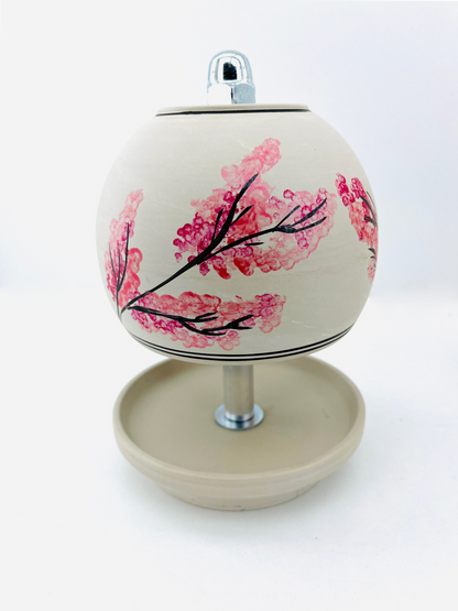 Teelichtlampe HP-TLO Kreativ Blütenträume HANDBEMALT Granit Bushido Kirschblüte L 5 Teelichter