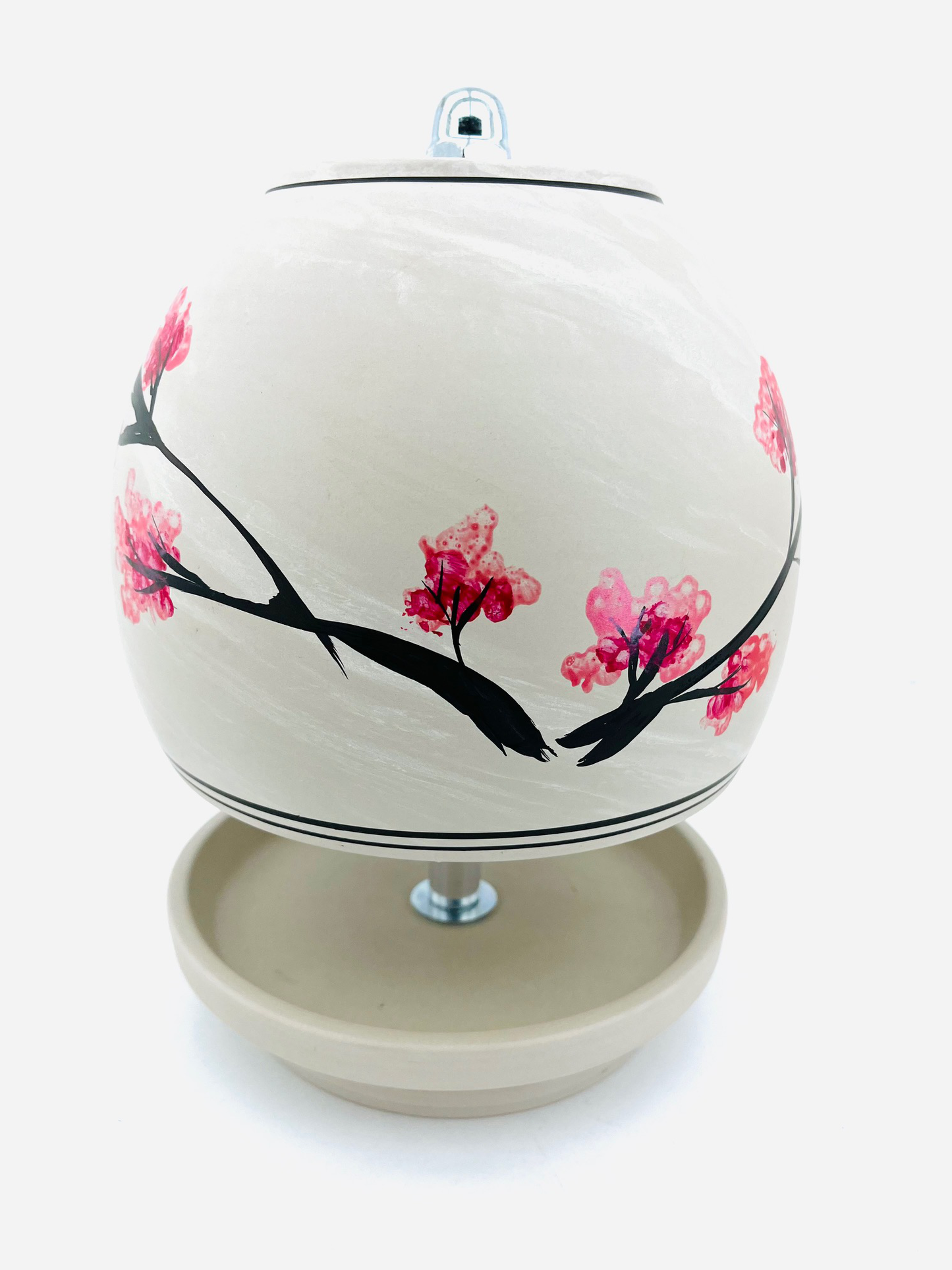 Teelichtlampe HP-TLO Kreativ Blütenträume HANDBEMALT Granit Bushido Kirschblüte XXL 7 Teelichter