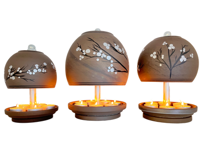 Teelichtlampe HP-TLO Kreativ Blütenträume HANDBEMALT Black Baumwolle XXL 7 Teelichter