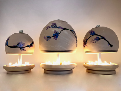 Teelichtlampe HP-TLO Kreativ Blütenträume HANDBEMALT Granit Blauer Flieder 3er-Set Trio