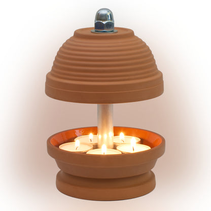 HP-TLO-Gerillte Glocke - Teelichtofen - Teelichtlampe, Gerillte Glocke in Terrakotta pur!